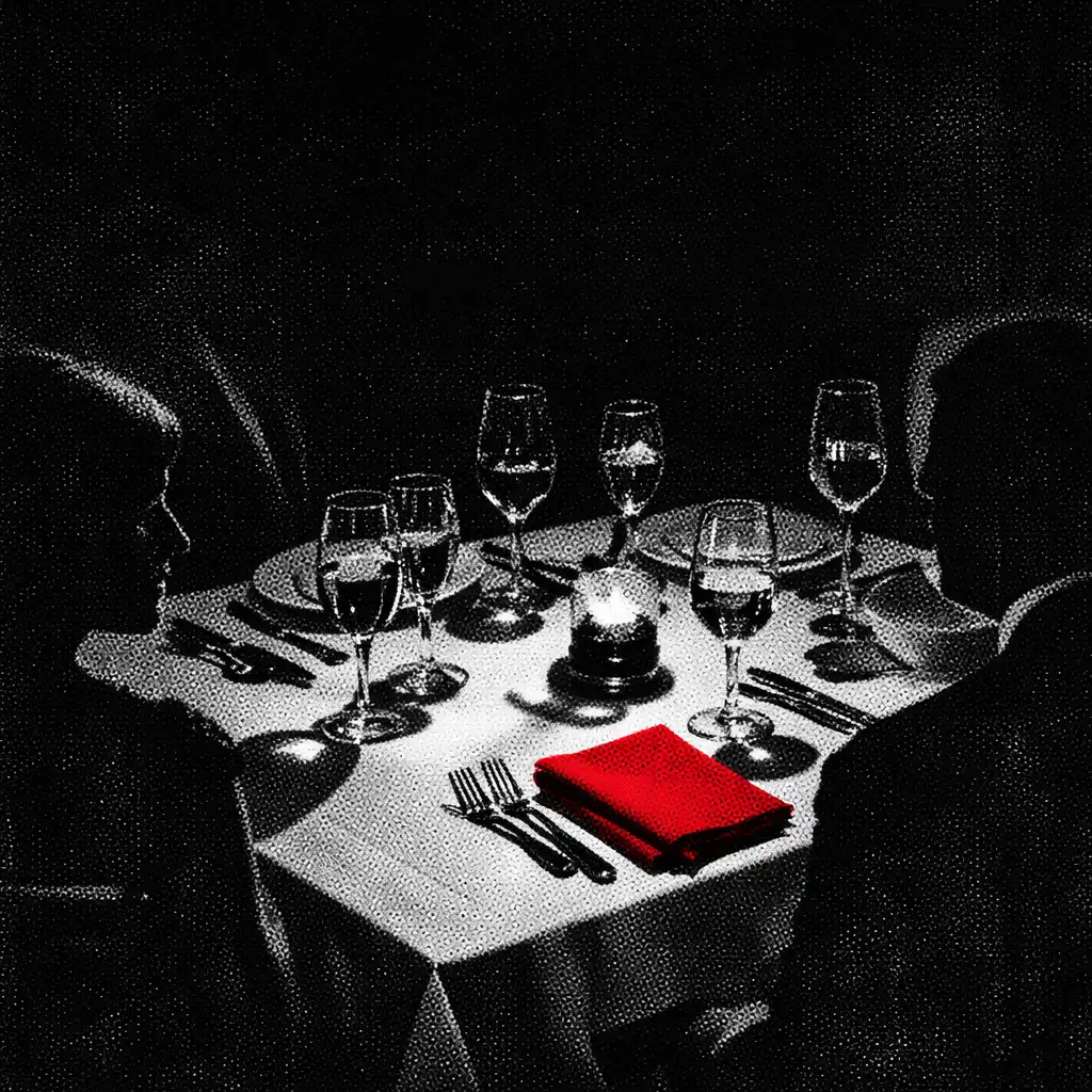 Noir hangulatú vacsoraasztal